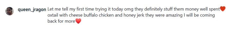 Instagram comment: they definitely stuff them, money well spent